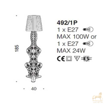 Итальянский напольный светильник Crystal Marine 492/1P фабрики IDL Итальянский напольный светильник Crystal Marine 492/1P фабрики IDL