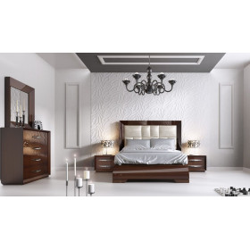 Испанская спальная группа Carmen Walnut (кровать со сп.местом 160*200) фабрики FRANCO FURNITURE