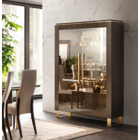 Итальянская гостиная Essenza (витрина левая+правая+тумба ТВ) фабрики ARREDO CLASSIC.