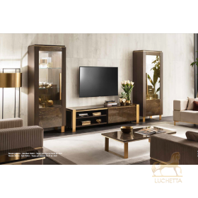 Итальянская гостиная Essenza (витрина левая+правая+тумба ТВ) фабрики ARREDO CLASSIC.