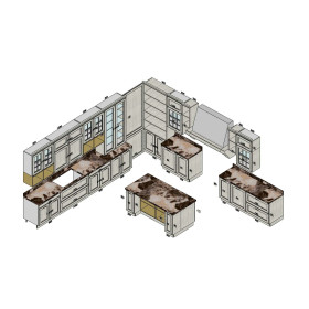 Итальянский комплект мебели для кухни Park Avenue (Bianco Antico) фабрики CA'd'ORO