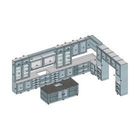 Итальянский комплект мебели для кухни Park Avenue (Blu Notte) фабрики CA'd'ORO