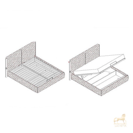 Кровать с подъемным механизмом PETRA, MOD INTERIORS Кровать с подъемным механизмом PETRA, MOD INTERIORS