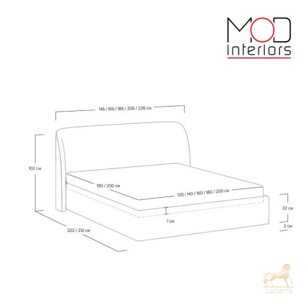 Кровать с подъемным механизмом Палома (Paloma) 180*200 SELECTION, MOD INTERIORS Кровать с подъемным механизмом Палома (Paloma) 180*200 SELECTION, MOD INTERIORS