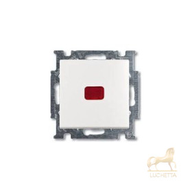 Переключатель одноклавишный? проходной (с 2-х мест) с индикацией? ABB Basic 55, белый