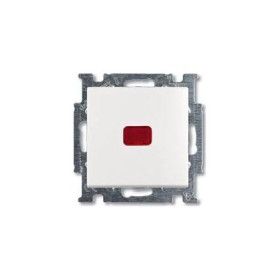 Переключатель одноклавишный? проходной (с 2-х мест) с индикацией? ABB Basic 55, белый
