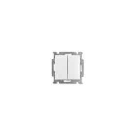 Переключатель двухклавишный? проходной (с 2-х мест)? ABB Basic 55, белый