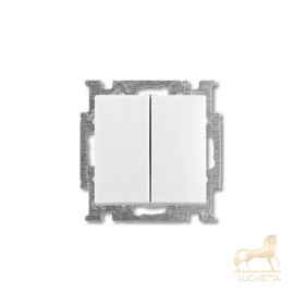 Выключатель двухклавишный ABB Basic 55, белый