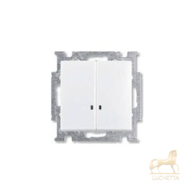 Выключатель двухклавишный с индикацией? ABB Basic 55, белый