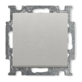 Переключатель одноклавишный? проходной (с 2-х мест)? ABB Basic 55, шампань/металлик