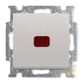 Выключатель одноклавишный с индикацией? ABB Basic 55, шампань/металлик