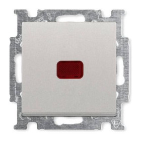 Выключатель одноклавишный с индикацией? ABB Basic 55, шампань/металлик