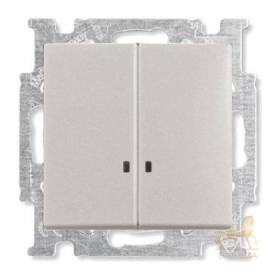 Выключатель двухклавишный с индикацией? ABB Basic 55, шампань/металлик