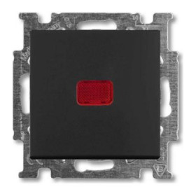 Переключатель одноклавишный? проходной (с 2-х мест) с индикацией? ABB Basic 55, шато