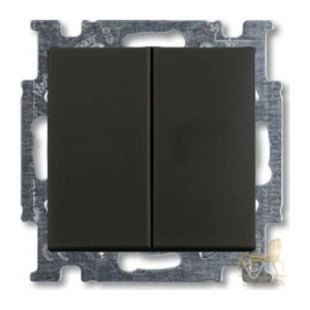 Выключатель двухклавишный ABB Basic 55, шато