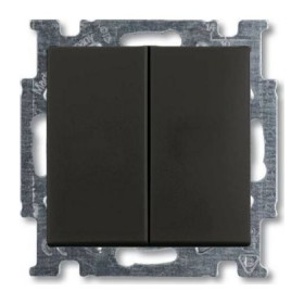 Выключатель двухклавишный ABB Basic 55, шато