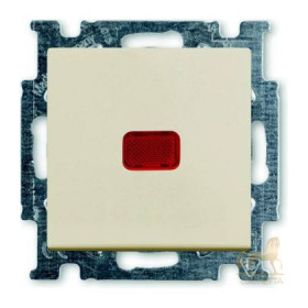 Переключатель одноклавишный? проходной (с 2-х мест) с индикацией? ABB Basic 55, слоновая кость