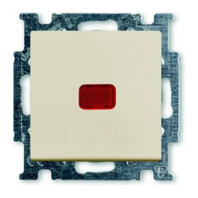 Переключатель одноклавишный? проходной (с 2-х мест) с индикацией? ABB Basic 55, слоновая кость