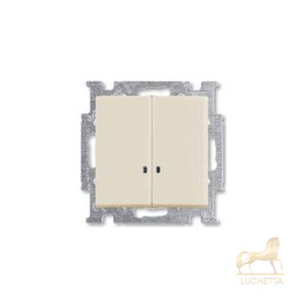 Выключатель двухклавишный с индикацией? ABB Basic 55, слоновая кость