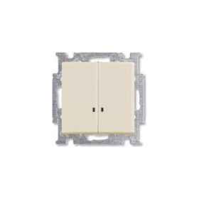 Выключатель двухклавишный с индикацией? ABB Basic 55, слоновая кость