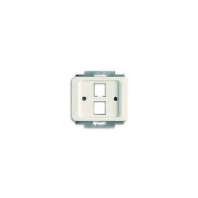 Корпус двойной прямой телефонной/компьютерной розетки (мех 210, 211)? ABB BJE Alpha Nea/Exl, белый глянцевый