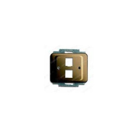 Корпус двойной прямой телефонной/компьютерной розетки (мех 210, 211)? ABB BJE Alpha Nea/Exl, бронза