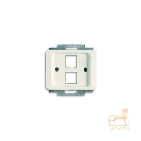 Корпус двойной прямой телефонной/компьютерной розетки (мех 210, 211)? ABB BJE Alpha Nea/Exl, кремовый