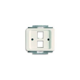 Корпус двойной прямой телефонной/компьютерной розетки (мех 210, 211)? ABB BJE Alpha Nea/Exl, кремовый