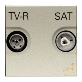 Розетка TV/R-SAT, единственная (2 мод?уля) ABB Niessen Zenit, шампань