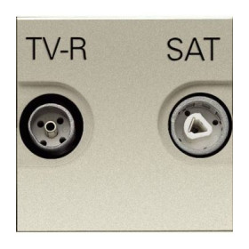 Розетка TV/R-SAT, единственная (2 мод?уля) ABB Niessen Zenit, шампань