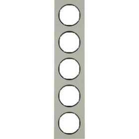 Рамка на 5 постов, Berker R.3, нержавеющая сталь, черный