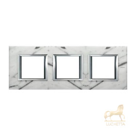 Рамка на 3 поста (2+2+2 модуля), горизонтальная, BTicino Axolute, мрамор Carrara