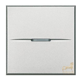 Выключатель BTicino Axolute Axial (2 модуля) 16А, алюминий