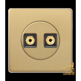 Двойная информационная розетка RJ-45 (Кат. 5e/6e), Varilight Varigrid, Brushed Brass