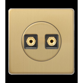 Двойная информационная розетка RJ-45 (Кат. 5e/6e), Varilight Varigrid, Brushed Brass