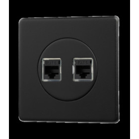 Двойная информационная розетка RJ-45 (Кат. 5e/6e), Varilight Varigrid, Matt Black