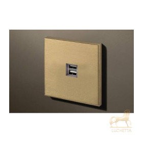 Двойная USB розетка в сборе Lithoss Void, Brass