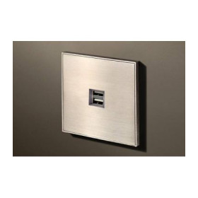 Двойная USB розетка в сборе Lithoss Void, Nickel