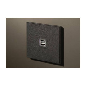 Двойная USB розетка в сборе Lithoss Void, Textured black