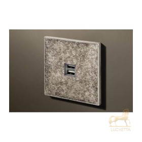 Двойная USB розетка в сборе Lithoss Void, Tin antique