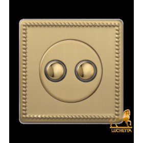 Двухкнопочный выключатель/переключатель 6А, Varilight Jubilee, Brushed Brass