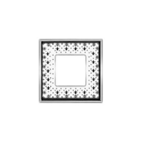 Рамка на 1 пост гор/верт FEDE VINTAGE PORCELAIN, BLACK LYS - Bright Chrome