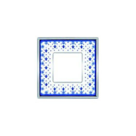 Рамка на 1 пост гор/верт FEDE VINTAGE PORCELAIN, BLUE LYS - Bright Chrome