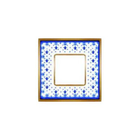Рамка на 1 пост гор/верт FEDE VINTAGE PORCELAIN, BLUE LYS - Bright Gold