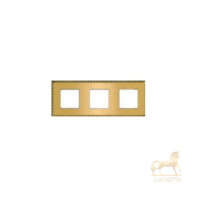 Рамка на 3 поста гор/верт FEDE TOLEDO, real gold