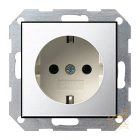 Розетка 2к+3 16А Gira System 55, хром/кремовый