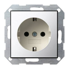 Розетка 2к+3 16А Gira System 55, хром/кремовый