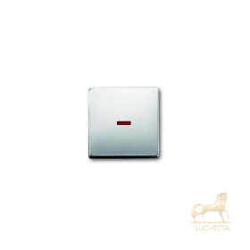 Клавиша одинарная с подсветкой ABB Pure, сталь