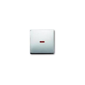 Клавиша одинарная с подсветкой ABB Pure, сталь
