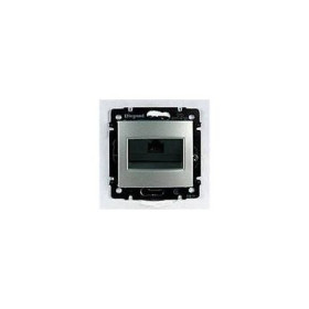 Телефонная розетка RJ 45 - ISDN / Интернет - 8 контактов - 1 выход Legrand Valena, алюминий